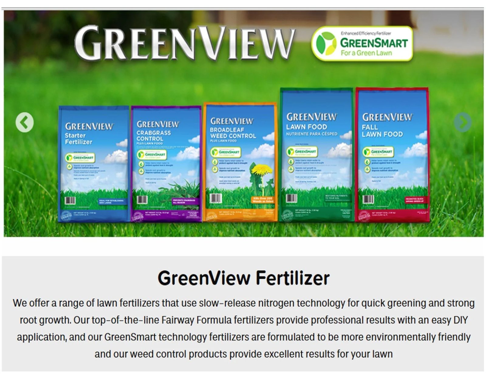 GreenView Fertilizer Lineup